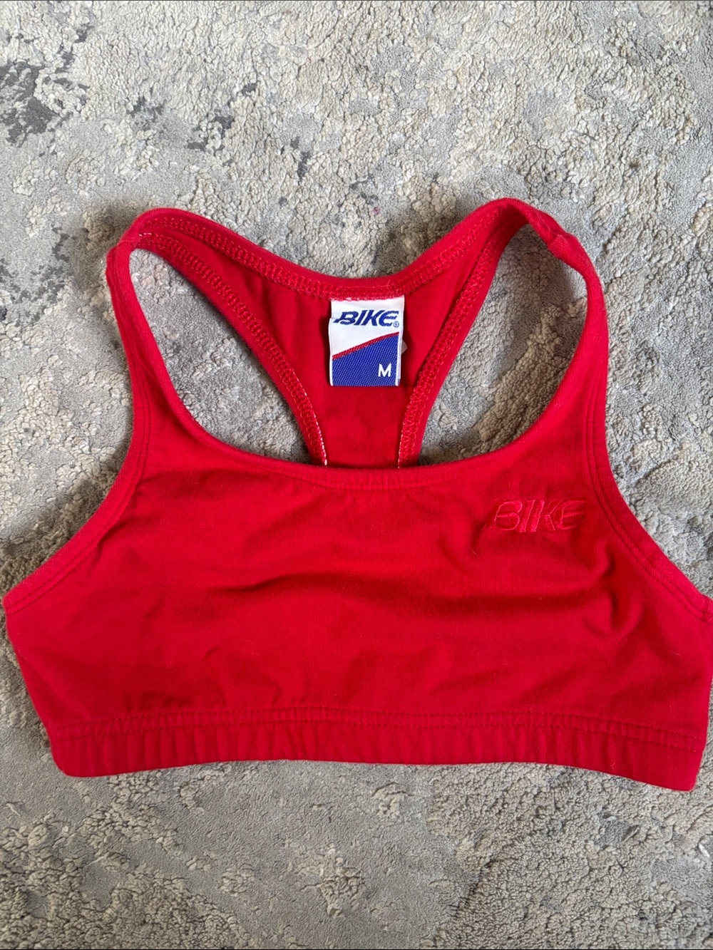 VINTAGE 80s BIKE Women's Red Racerback Swim Bikini Top
